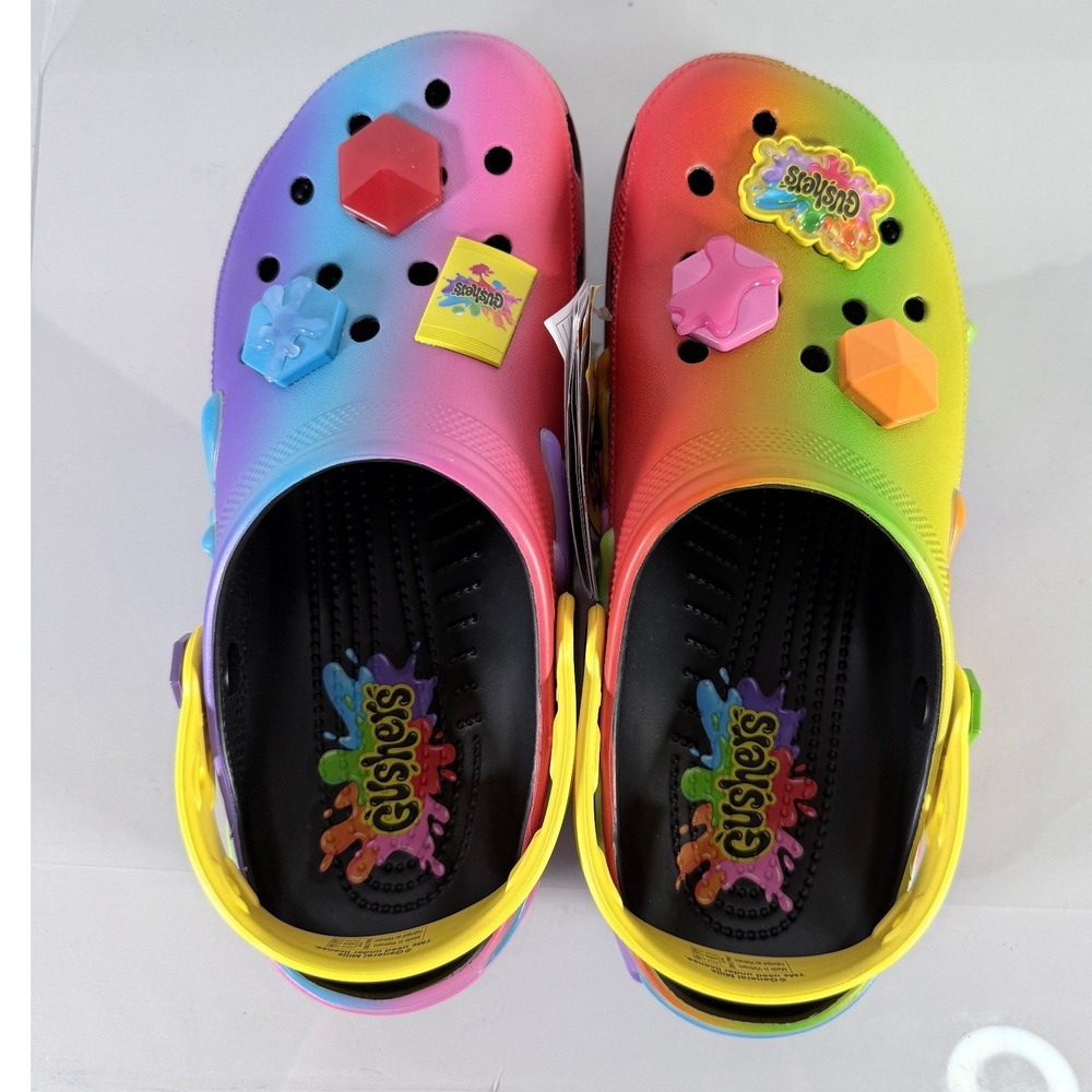 Crocs Gushers Classic Clog Men 11 Women 13 Colorful Jibbitz 211487-90H New - Picture 1 of 8